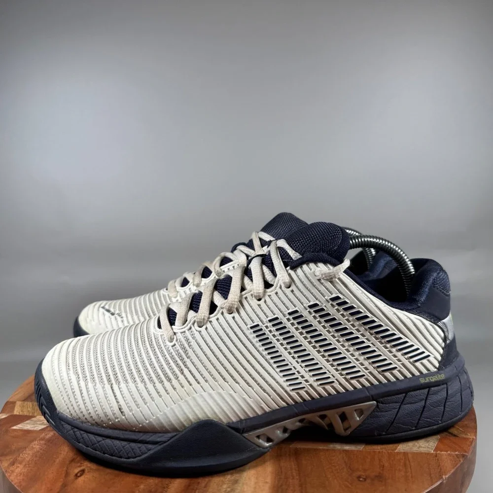 K-Swiss Hypercourt Supreme Mens Tennis Shoes White Black Neon 06613-177-M Size 9